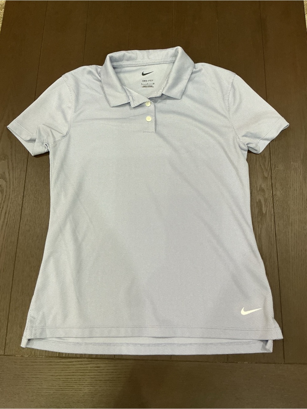 Nike Women's Pale Blue Polo Performance Top